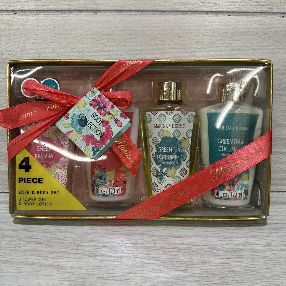 Marina & Demme‎ Body Collection 4pc Gift Set Fressia & Green Tea Cucumber Scents
